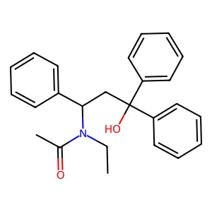Acetamide, N-ethyl-N-(3-hydroxy-1,3,3-triphenylpropyl)- structure