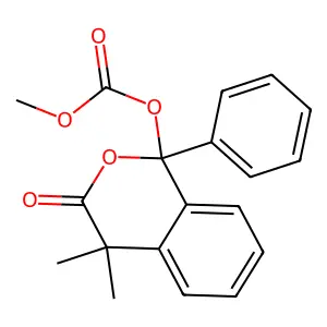 (4,4-Dimethyl-3-oxo-1-phenylisochromen-1-yl) methyl carbonate structure