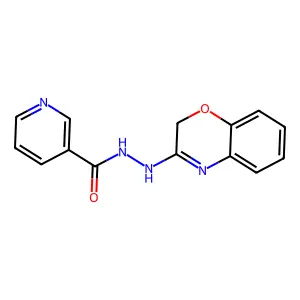 3-Pyridinecarboxylic acid, 2-(2H-1,4-benzoxazin-3-yl)hydrazide structure
