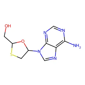 1,3-Oxathiolane-2-methanol, 5-(6-amino-9H-purin-9-yl)-, (2R-trans)- structure
