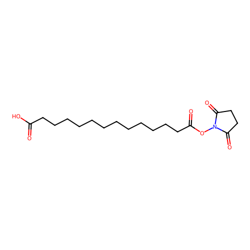 14-((2,5-Dioxopyrrolidin-1-yl)oxy)-14-oxotetradecanoic acid structure
