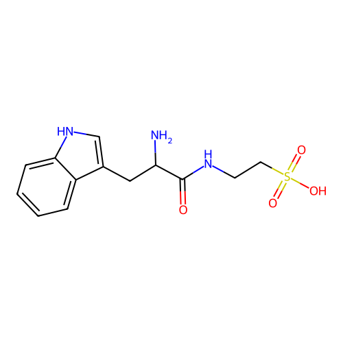 2-[[2-amino-3-(1H-indol-3-yl)propanoyl]amino]ethanesulfonic acid structure