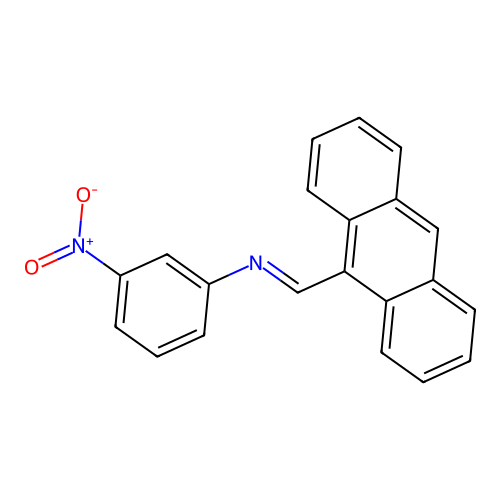N-[(E)-9-anthrylmethylidene]-3-nitroaniline structure