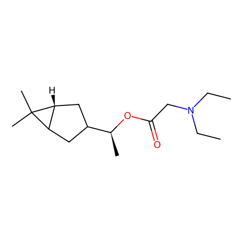 1-(6,6-Dimethylbicyclo(3.1.0)hexan-3-yl)ethyl N,N-diethylglycinate structure