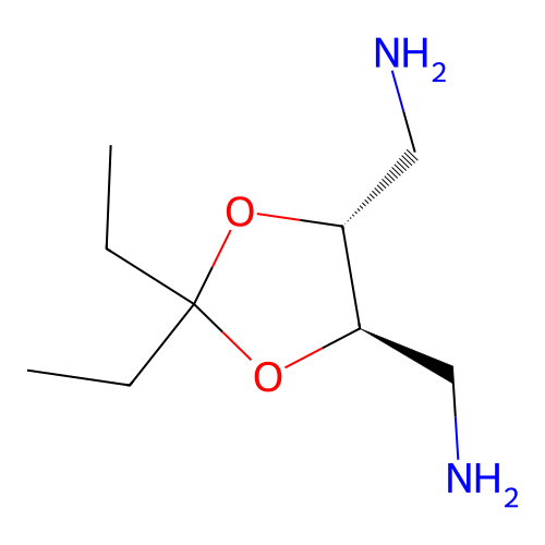 [(4R,5R)-5-(aminomethyl)-2,2-diethyl-1,3-dioxolan-4-yl]methanamine structure