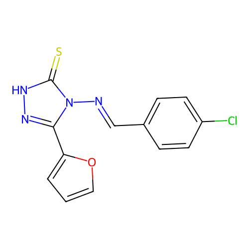 4-((4-Chlorobenzylidene)amino)-5-(2-furyl)-4H-1,2,4-triazole-3-thiol structure