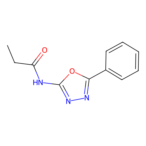N-(5-phenyl-1,3,4-oxadiazol-2-yl)propanamide structure