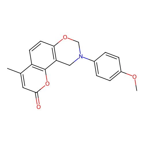 9-(4-methoxyphenyl)-4-methyl-9,10-dihydro-2H,8H-chromeno[8,7-e][1,3]oxazin-2-one structure