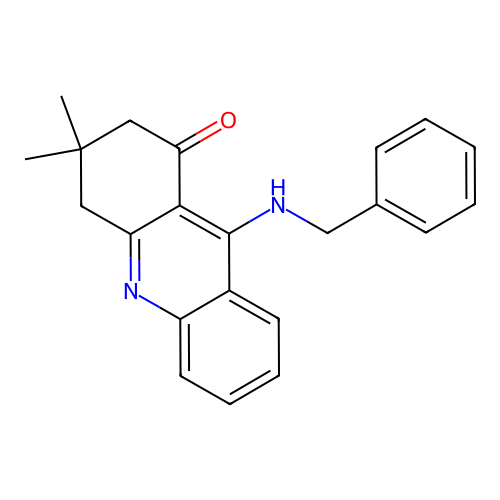 9-(benzylamino)-3,3-dimethyl-3,4-dihydroacridin-1(2H)-one structure