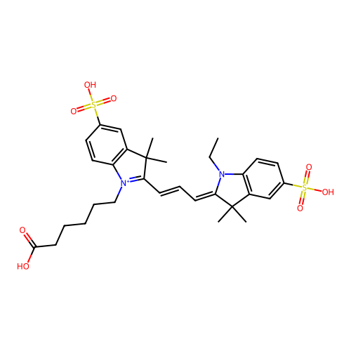 3H-Indolium, 2-[3-[1-(5-carboxypentyl)-1,3-dihydro-3,3-dimethyl-5-sulfo-2H-indol-2-ylidene]-1-propen-1-yl]-1-ethyl-3,3-dimethyl-5-sulfo-, inner salt structure