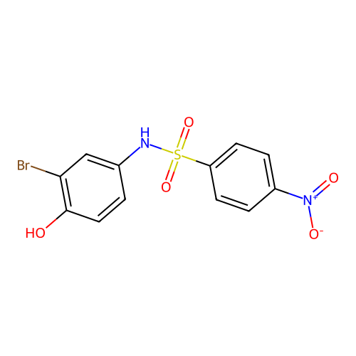 N-(3-bromo-4-hydroxyphenyl)-4-nitrobenzenesulfonamide structure
