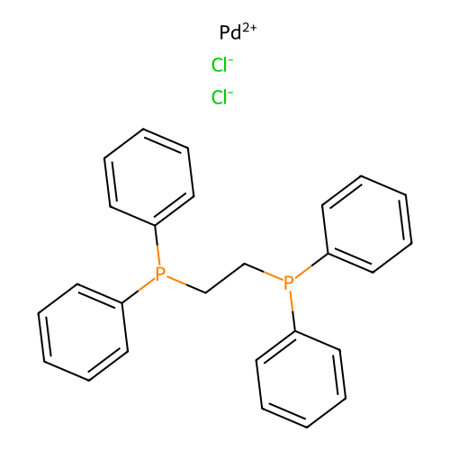 2-Diphenylphosphanylethyl(diphenyl)phosphane;palladium(2+);dichloride structure