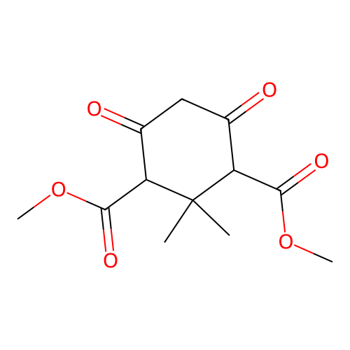 Dimethyl 2,2-dimethyl-4,6-dioxocyclohexane-1,3-dicarboxylate structure