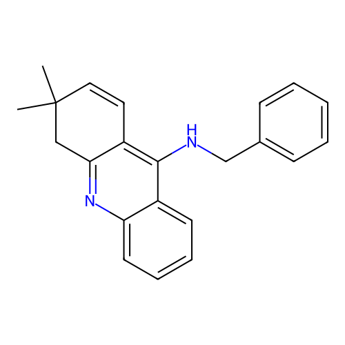 9-Benzylamino-3,3-dimethyl-3,4-dihydroacridine hydrochloride structure