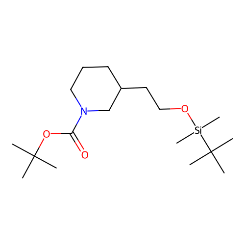 1,1-Dimethylethyl 3-[2-[[(1,1-dimethylethyl)dimethylsilyl]oxy]ethyl]-1-piperidinecarboxylate structure
