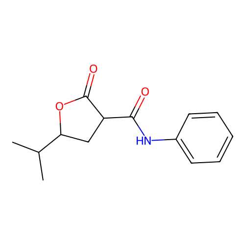 5-isopropyl-2-oxo-N-phenyltetrahydro-3-furancarboxamide structure