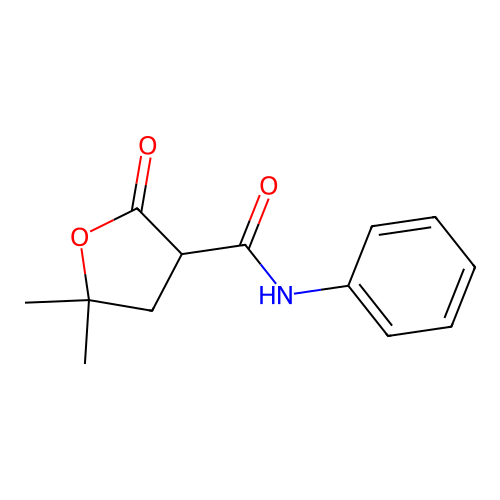 5,5-dimethyl-2-oxo-N-phenyltetrahydro-3-furancarboxamide structure