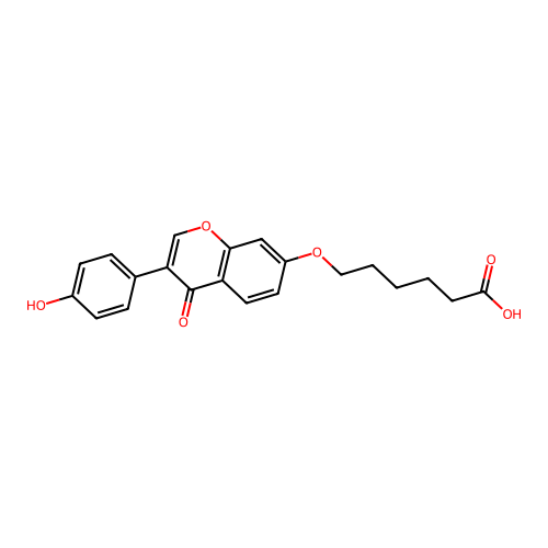 6-[3-(4-Hydroxy-phenyl)-4-oxo-4H-chromen-7-yloxy]-hexanoic acid structure