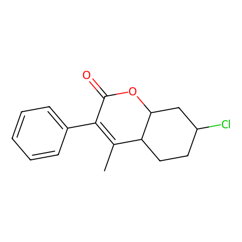 7-Chloro-4A,5,6,7,8,8A-hexahydro-4-methyl-3-phenylcoumarin structure