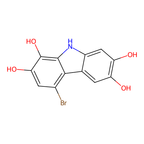 4-bromo-9H-carbazole-1,2,6,7-tetrol structure
