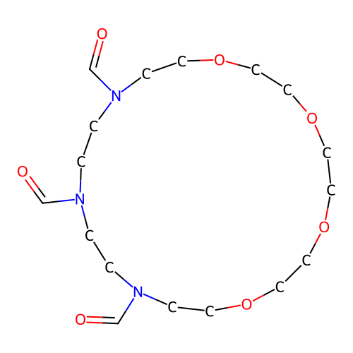 1,4,7,10-Tetraoxa-13,16,19-triazacyclohenicosane-13,16,19-tricarbaldehyde structure