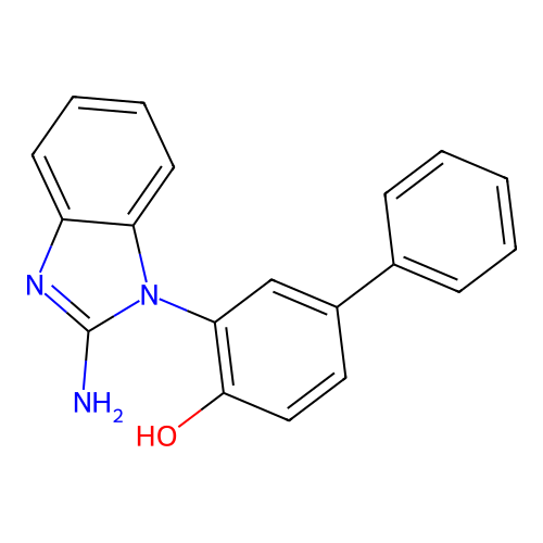 1-(2-Hydroxy-5-phenyl-phenyl)-2-amino-benzimidazole structure