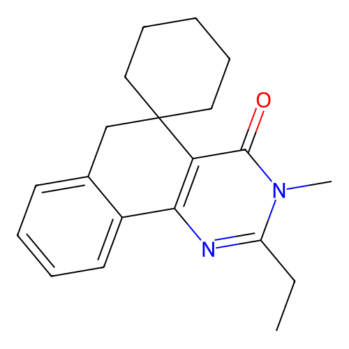 2-ethyl-3-methyl-3H-spiro[benzo[h]quinazoline-5,1'-cyclohexan]-4(6H)-one structure