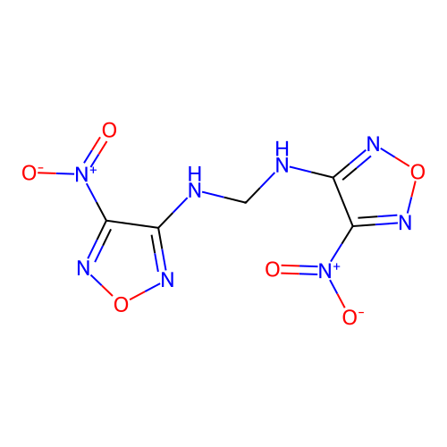 N,N'-bis(4-nitro-1,2,5-oxadiazol-3-yl)methanediamine structure