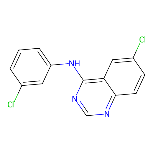 6-chloro-N-(3-chlorophenyl)quinazolin-4-amine structure