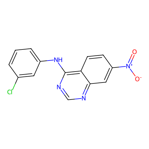 N-(3-chlorophenyl)-7-nitroquinazolin-4-amine structure