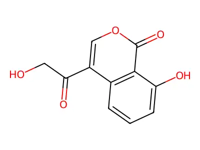 8-Hydroxy-4-(2-hydroxyacetyl)-1H-2-benzopyran-1-one structure