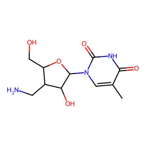 3'-(Aminomethyl)-3'-deoxy-5-methyluridine structure
