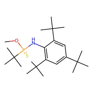 2,4,6-tritert-butyl-N-[tert-butyl(methoxy)phosphinothioyl]aniline structure