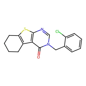 3-(2-chlorobenzyl)-5,6,7,8-tetrahydro[1]benzothieno[2,3-d]pyrimidin-4(3H)-one structure