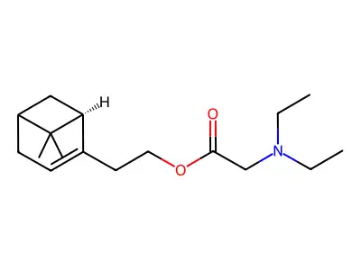 (1R)-N,N-Diethylglycine 2-(6,6-dimethylbicyclo(3.1.1)hept-2-en-2-yl)ethyl ester structure
