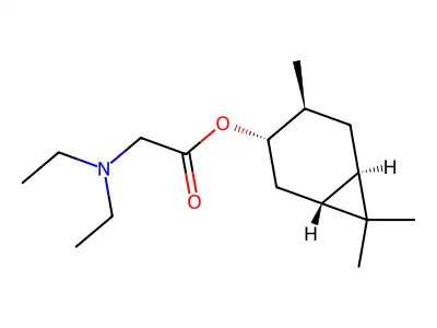 Glycine, N,N-diethyl-, 4,7,7-trimethylbicyclo(4.1.0)hept-3-yl ester, (1R-(1-alpha,3-alpha,4-beta,6-alpha))- structure
