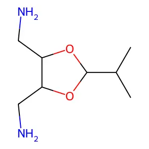 ((4R,5R)-5-(aminomethyl)-2-(propan-2-yl)-1,3-dioxolan-4-yl)methanamine structure