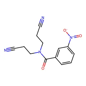 N,N-bis(2-cyanoethyl)-3-nitrobenzamide structure