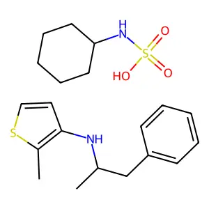 Cyclohexylsulfamic acid--2-methyl-N-(1-phenylpropan-2-yl)thiophen-3-amine (1/1) structure