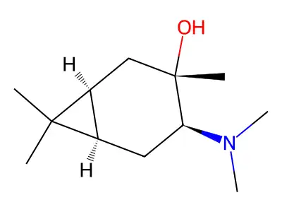 (+)-cis-4-N,N-Dimethylamino-trans-3-hydroxy-cis-carane structure