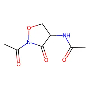 N-(2-acetyl-3-oxo-1,2-oxazolidin-4-yl)acetamide structure
