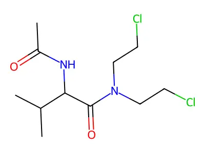 2-acetamido-N,N-bis(2-chloroethyl)-3-methylbutanamide structure