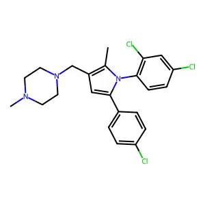 Piperazine, 1-((5-(4-chlorophenyl)-1-(2,4-dichlorophenyl)-2-methyl-1H-pyrrol-3-yl)methyl)-4-methyl- structure