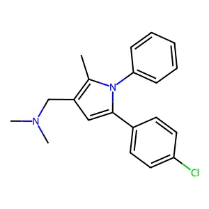 1H-Pyrrole-3-methanamine, 5-(4-chlorophenyl)-N,N,2-trimethyl-1-phenyl- structure