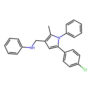 1H-Pyrrole-3-methanamine, 5-(4-chlorophenyl)-2-methyl-N,1-diphenyl- structure