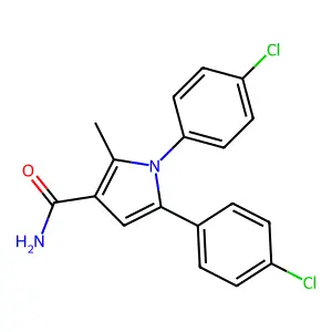 1H-Pyrrole-3-carboxamide, 1,5-bis(4-chlorophenyl)-2-methyl- structure