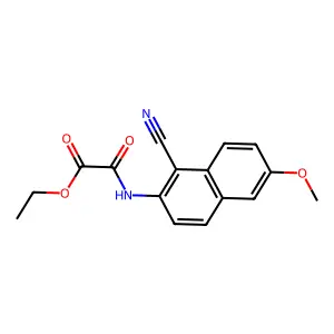 Ethyl 2-[(1-cyano-6-methoxynaphthalen-2-yl)amino]-2-oxoacetate structure