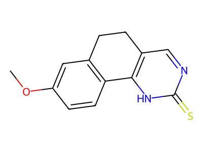 8-Methoxy-5,6-dihydrobenzo(h)quinazolin-2-yl hydrosulfide structure