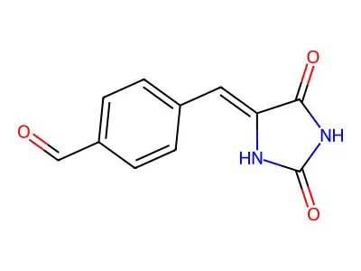 4-[(2,5-Dioxoimidazolidin-4-ylidene)methyl]benzaldehyde structure