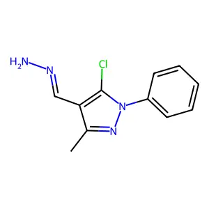 1H-Pyrazole-4-carboxaldehyde, 5-chloro-3-methyl-1-phenyl-, hydrazone structure